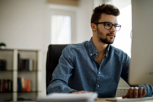 Young man working in the office